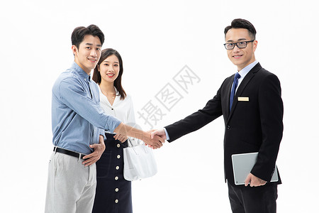 销售与客户握手合作图片