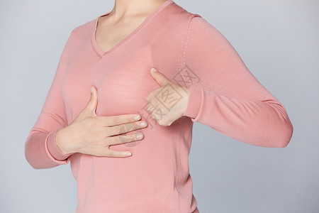 乳腺结节女性身体不舒服按摩胸部背景