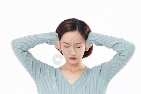 耳鸣的女性头痛产前高清图片
