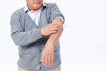 湿疹中年男性皮肤瘙痒背景