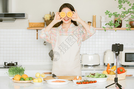 美食主播直播推荐橙子背景图片