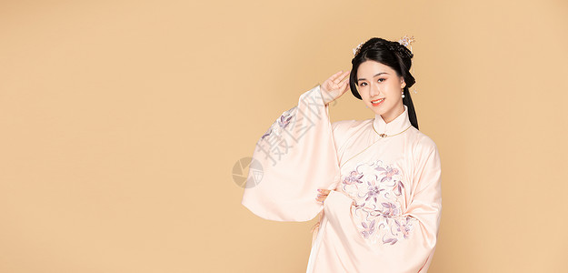 banner模特古装汉服美女banner背景