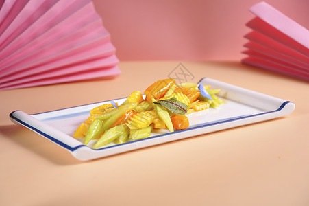 木瓜拌双脆   美食摄影图片
