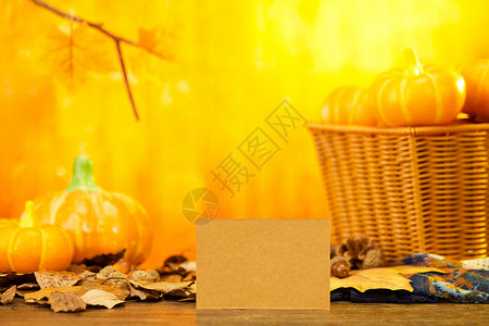 感恩节背景和空白卡片图片