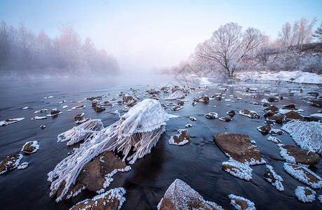 冰雪天吉林亚龙湾景区冬天天风景背景