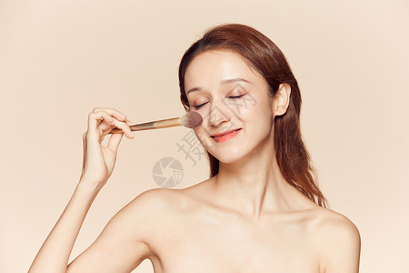 粉底模特女性美妆面部化妆背景