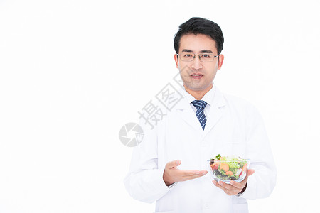 医生介绍素材医生介绍健康食品沙拉背景