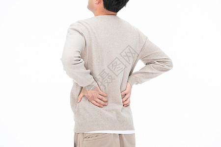 过度活跃成年男性身体不舒服腰疼背景