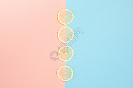 创意柠檬片组合排列图片
