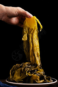 黄色鱿鱼食材酸菜背景