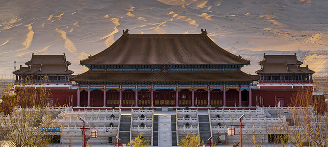 敦煌丝路遗产古故宫背景图片