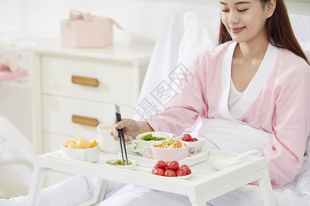 早餐护士产妇吃月子餐背景