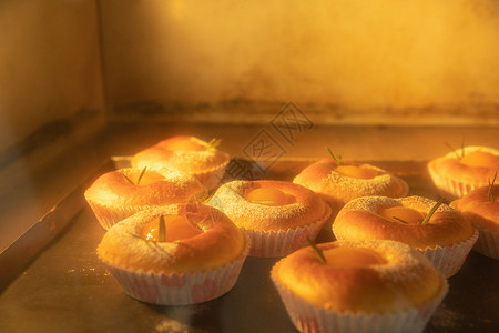 烤箱里的面包背景图片