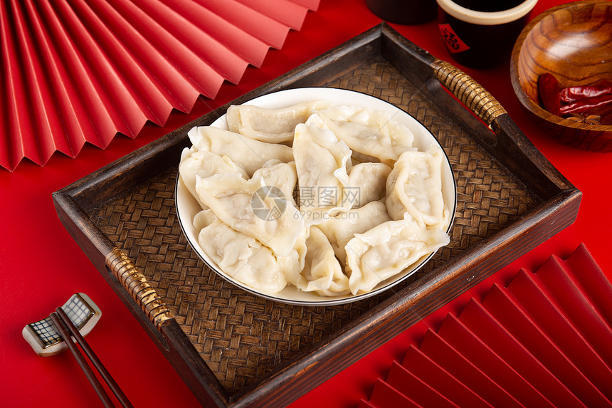 中国风拍摄饺子图片