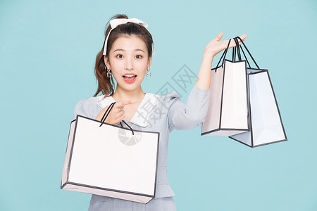韩系可爱少女购物狂欢图片