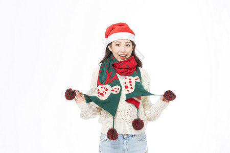冬季圣诞装扮可爱少女图片