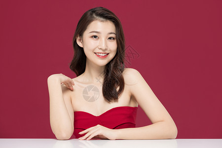 时尚摩登性感时尚美女美妆背景