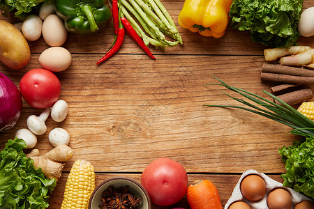 木质背景素材健康饮食蔬菜美食素材背景背景