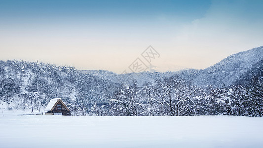 白川村日本冬季白川乡合掌村背景