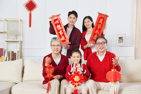 春节全家福照片背景图片