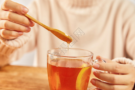 红糖姜片冬季红糖柠檬姜茶调制背景