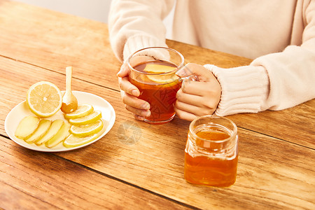 暖桌冬季养生红糖姜茶背景