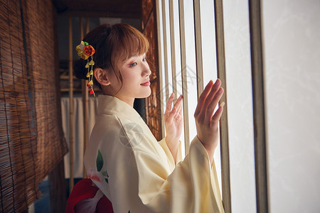 日系和服美女写真背景图片
