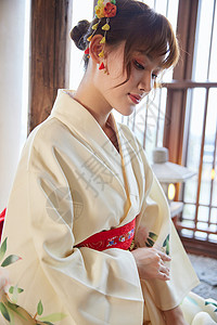 日系和服美女写真背景图片