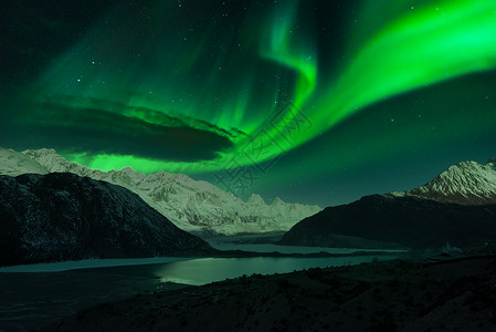 北极夜景冰岛北极光夜景风光背景