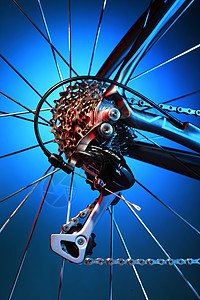 山地自行车变速轮特写高清图片