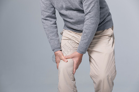 容易疲劳受伤的老年人膝盖疼痛背景
