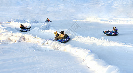 冬天游玩呼和浩特赛马场滑雪场游玩景观背景