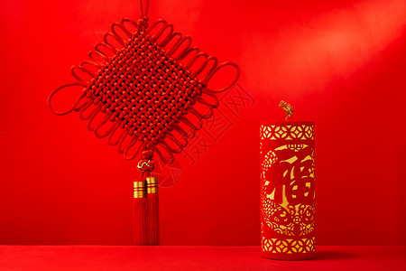 中国红福气纹样2021新年福气礼盒背景