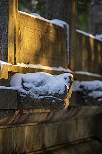 中国江苏南京明孝陵雪景背景图片