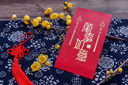 一张纸上祝福春节红包背景