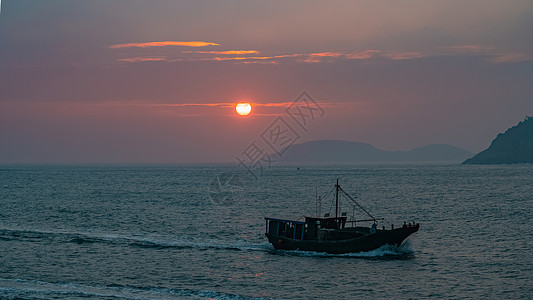 打渔船海上捕鱼船队背景