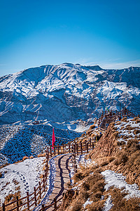 独特地貌雪后的张掖平山湖大峡谷背景