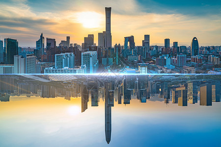 科技化城市对比孪生建筑北京深圳背景