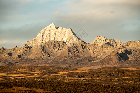 梅枝一座山脉雪山日照金山地理摄影图片背景