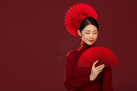 新年春节中国风国潮美女图片