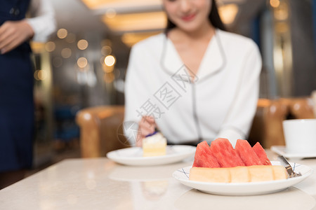 餐厅里水果的特写高清图片