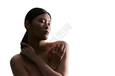交叉纹理创意女性背光面部展示美女背景