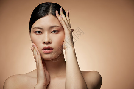 创意时尚女性美妆面部展示高清图片