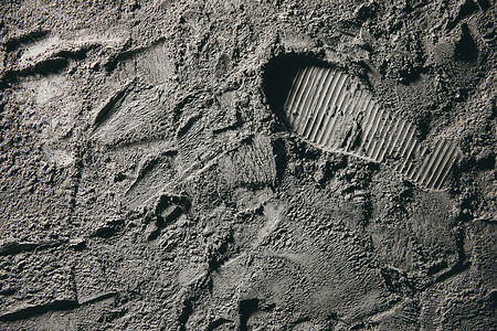 宇航员超人太空登月脚印微距背景