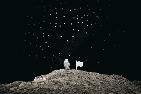 太空登月创意微距背景图片