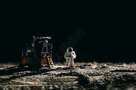 载人航天精神太空登月微距背景