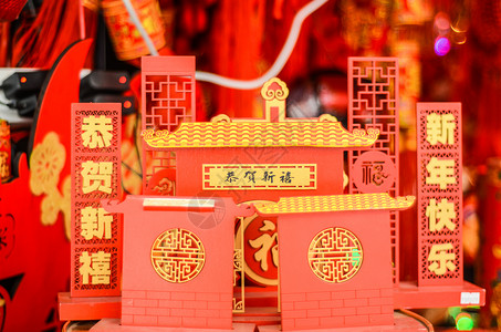 中国结模型新年灯笼布置背景
