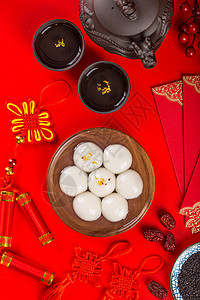 中国风拍摄元宵节美食汤圆背景图片