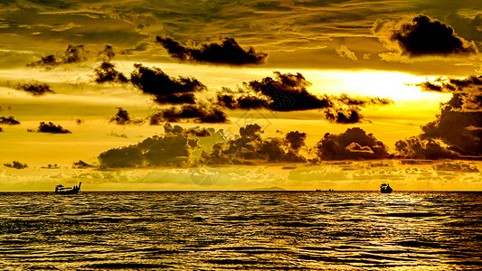泰国皮皮岛出海观日落背景图片