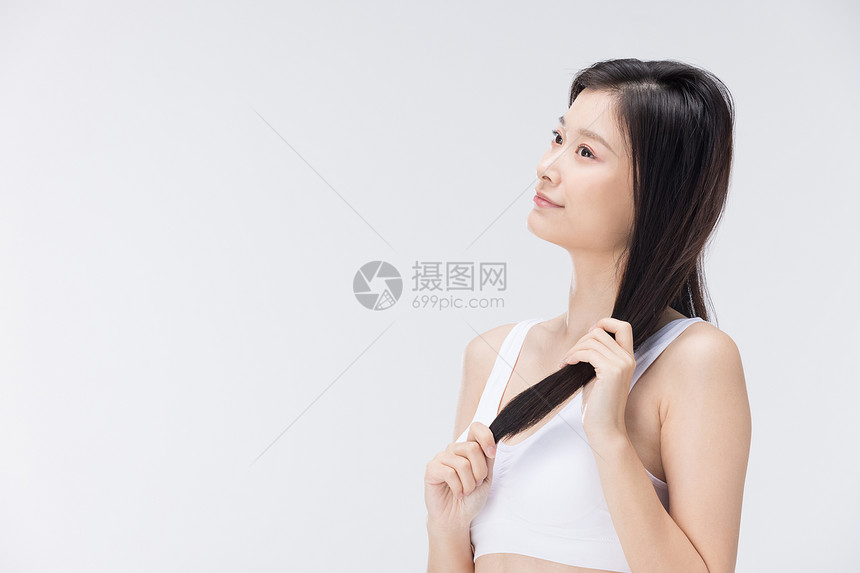 女性美发护发形象图片